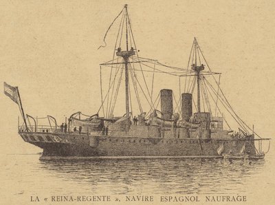 El crucero protegido español Reina Regente, perdido en el mar con toda la tripulación de French School